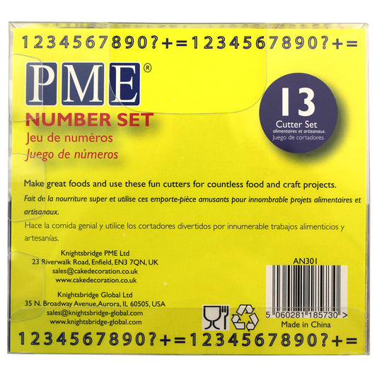 PME Alphabet Cutters - Numbers Set of 13