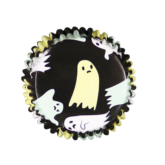 PME HALLOWEEN FOIL-LINED CUPCAKE CASES - GHOULISH GHOSTS (PACK OF 30)