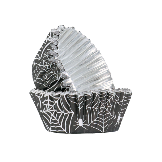 PME HALLOWEEN FOIL-LINED CUPCAKE CASES - SPIDERWEBS (PACK OF 30)