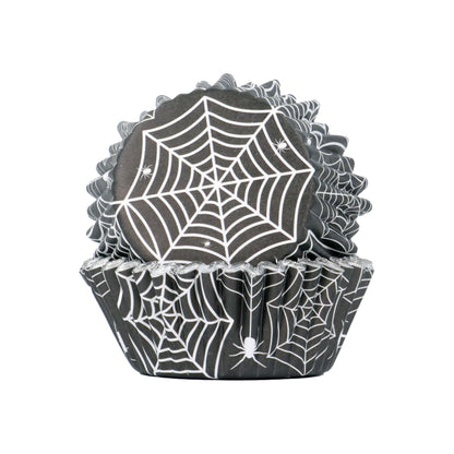 PME HALLOWEEN FOIL-LINED CUPCAKE CASES - SPIDERWEBS (PACK OF 30)
