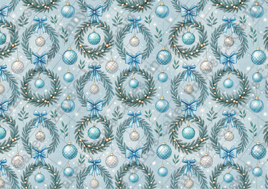 Floral Snowflake Christmas Downloadable Cake Wrap  (watermark removed on download)