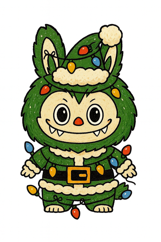 Christmas Labubu Cup Cake Toppers  x 15 precut