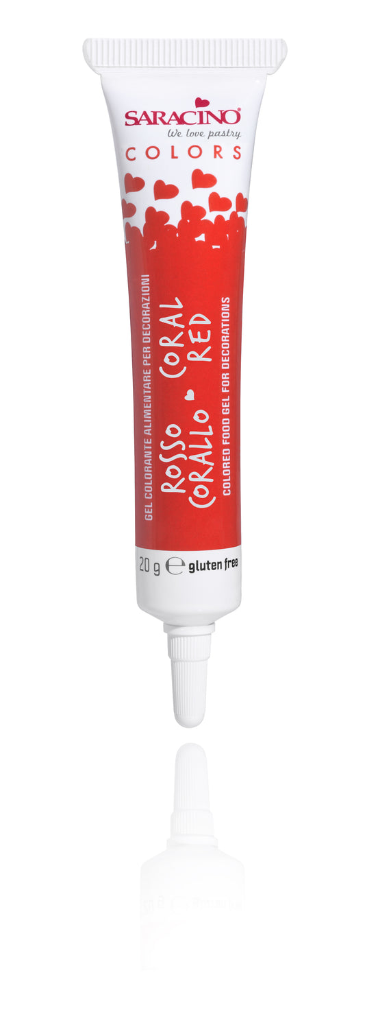 Saracino Food Gel Colours 20g- Coral Red