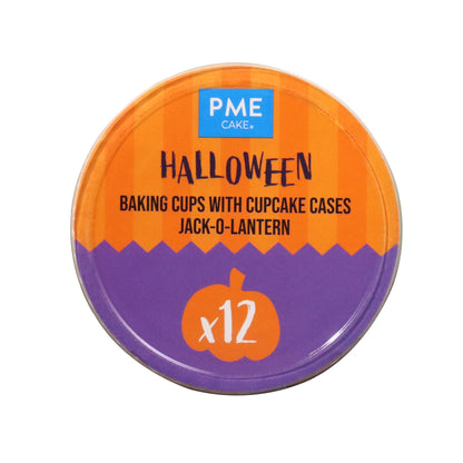 PME HALLOWEEN BAKING CUPS WITH CUPCAKE CASES - JACK-O-LANTERN (SET OF 12)