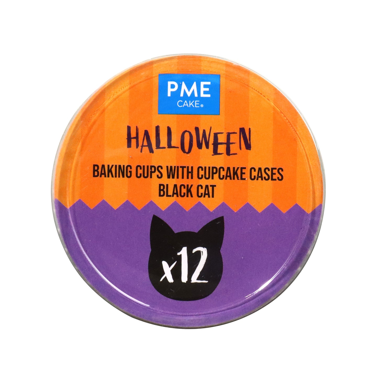 HALLOWEEN BAKING CUPS WITH CUPCAKE CASES - BLACK CAT (SET OF 12)