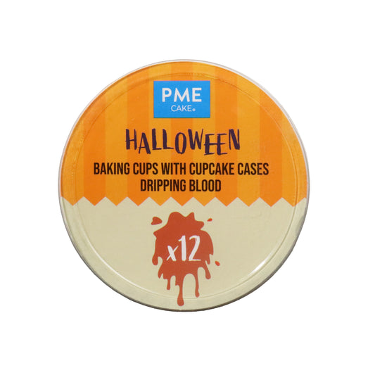 HALLOWEEN BAKING CUPS WITH CUPCAKE CASES - DRIPPING BLOOD (SET OF 12)
