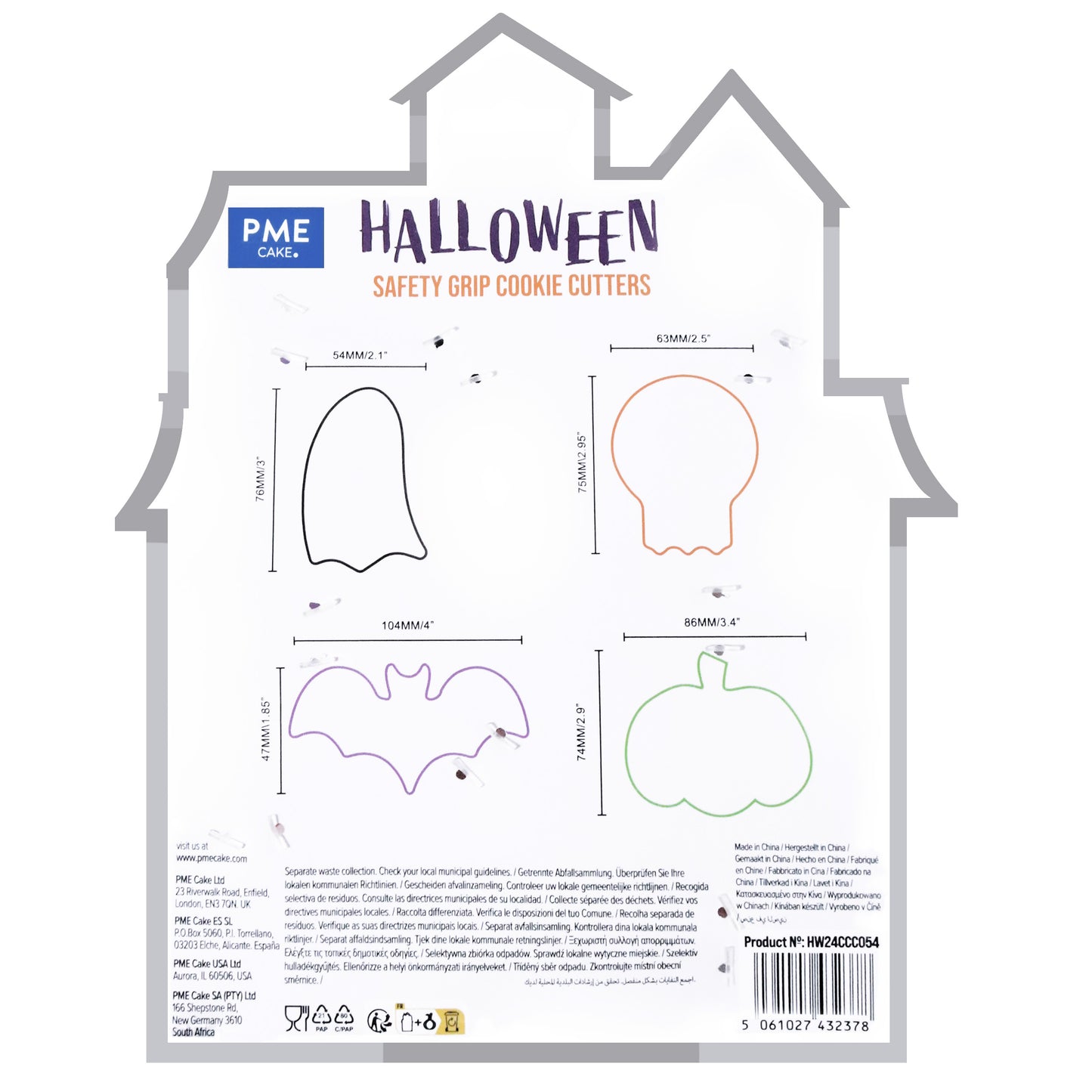 PME HALLOWEEN COOKIE CUTTERS WITH COMFORT GRIP (SET OF 4)