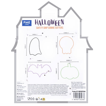 PME HALLOWEEN COOKIE CUTTERS WITH COMFORT GRIP (SET OF 4)