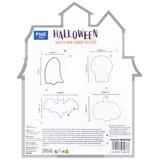 PME HALLOWEEN COOKIE CUTTERS WITH COMFORT GRIP (SET OF 4)
