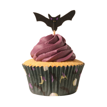 PME HALLOWEEN CUPCAKE CASES & TOPPER SET OF 48 - BATS