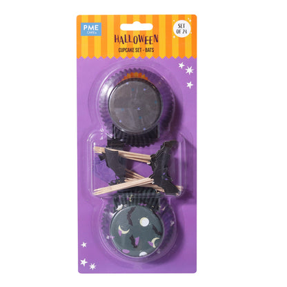 PME HALLOWEEN CUPCAKE CASES & TOPPER SET OF 48 - BATS