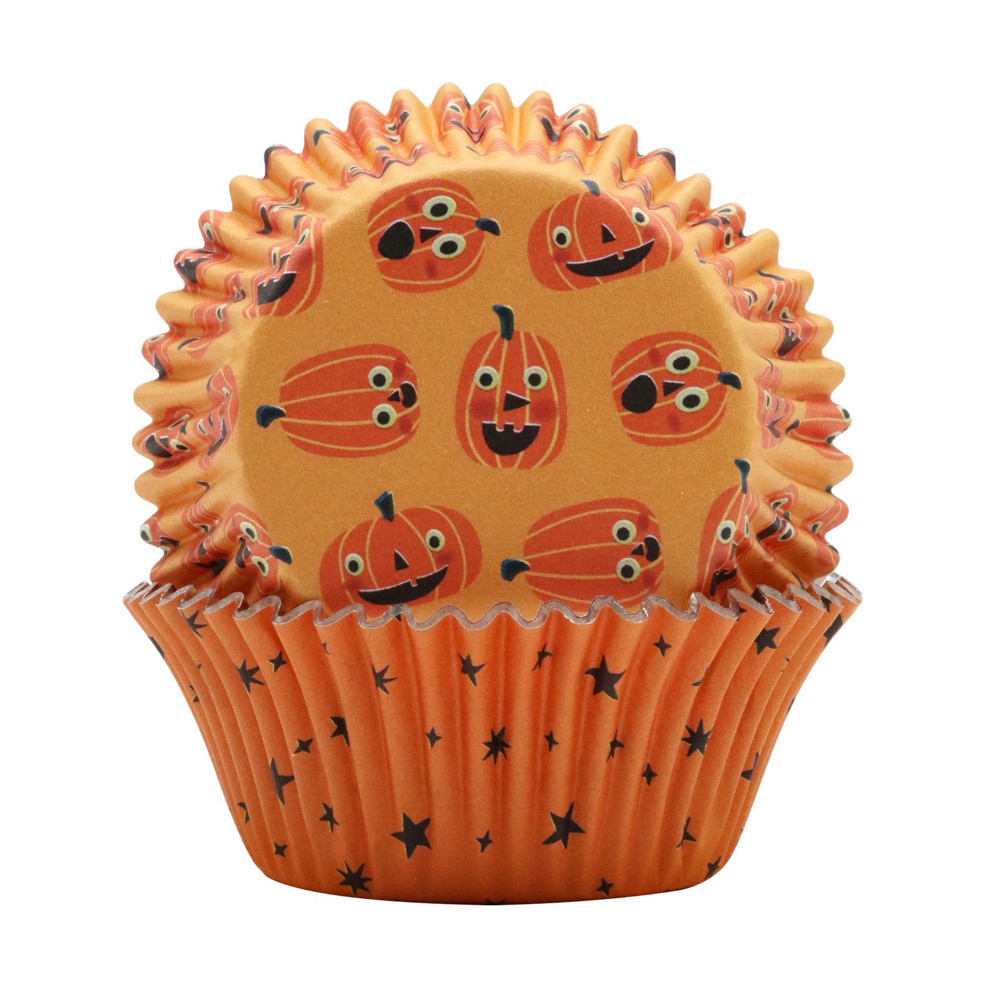 HALLOWEEN CUPCAKE CASES & TOPPER SET OF 48 - JACK-O-LANTERN