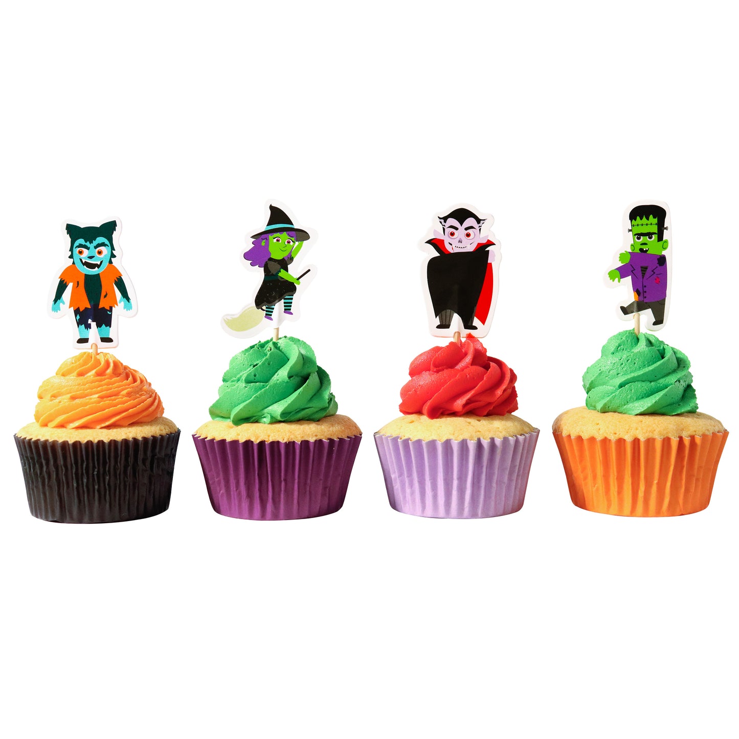 PME HALLOWEEN CUPCAKE TOPPERS - SPOOKY CHARACTERS (SET OF 24)
