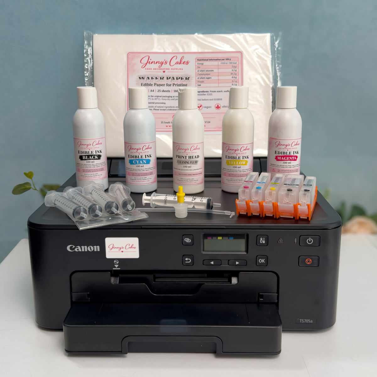 Canon TS705A Edible Printer Bundle with 25 A4 Wafer Paper Sheets (Available in Ireland ONLY)