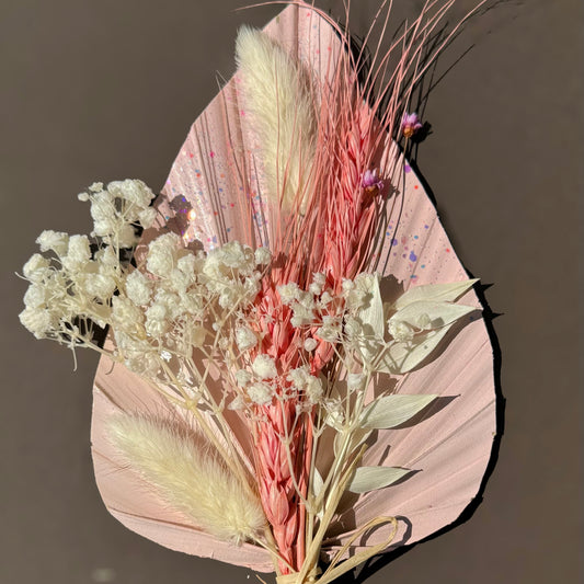 Jinnys Cakes Palm and Dried Flower Set - Glittering Pink (f)