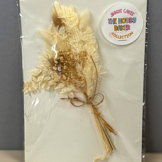 Jinnys Cakes Palm and Dried Flower Set - Natural White (j)