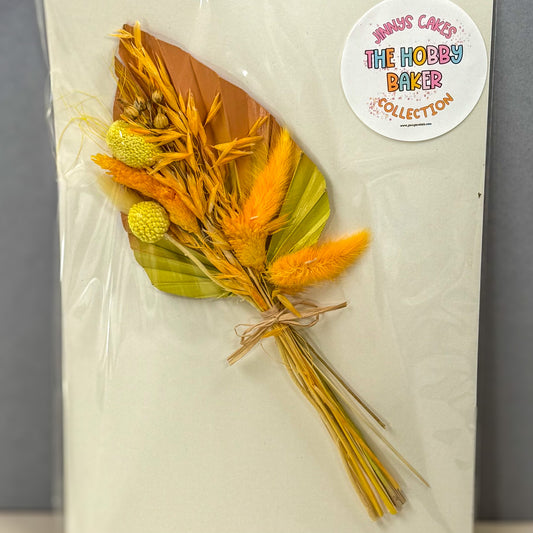 Jinnys Cakes Palm and Dried Flower Set - Orange and Yellow (c)