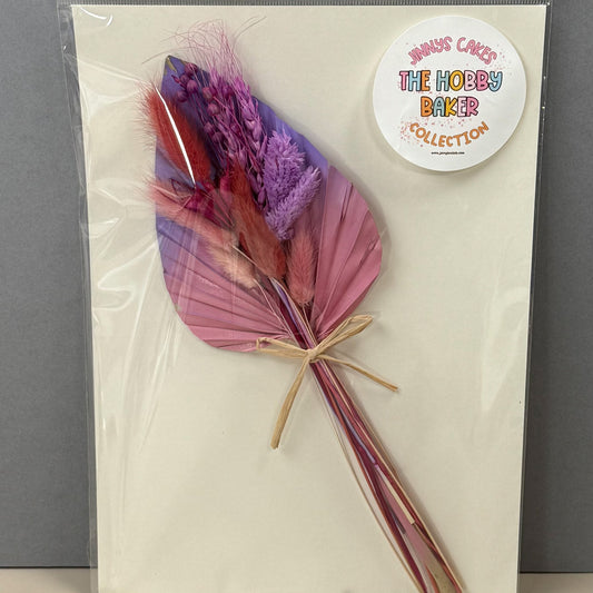 Jinnys Cakes Palm and Dried Flower Set - Pink and Purple (g)