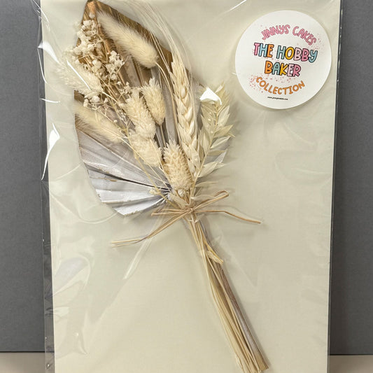 Jinnys Cakes Palm and Dried Flower Set - Gold and White (e)
