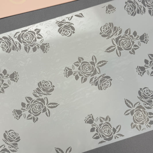 Rose Sonnet Cake Stencil by Angela Morrison