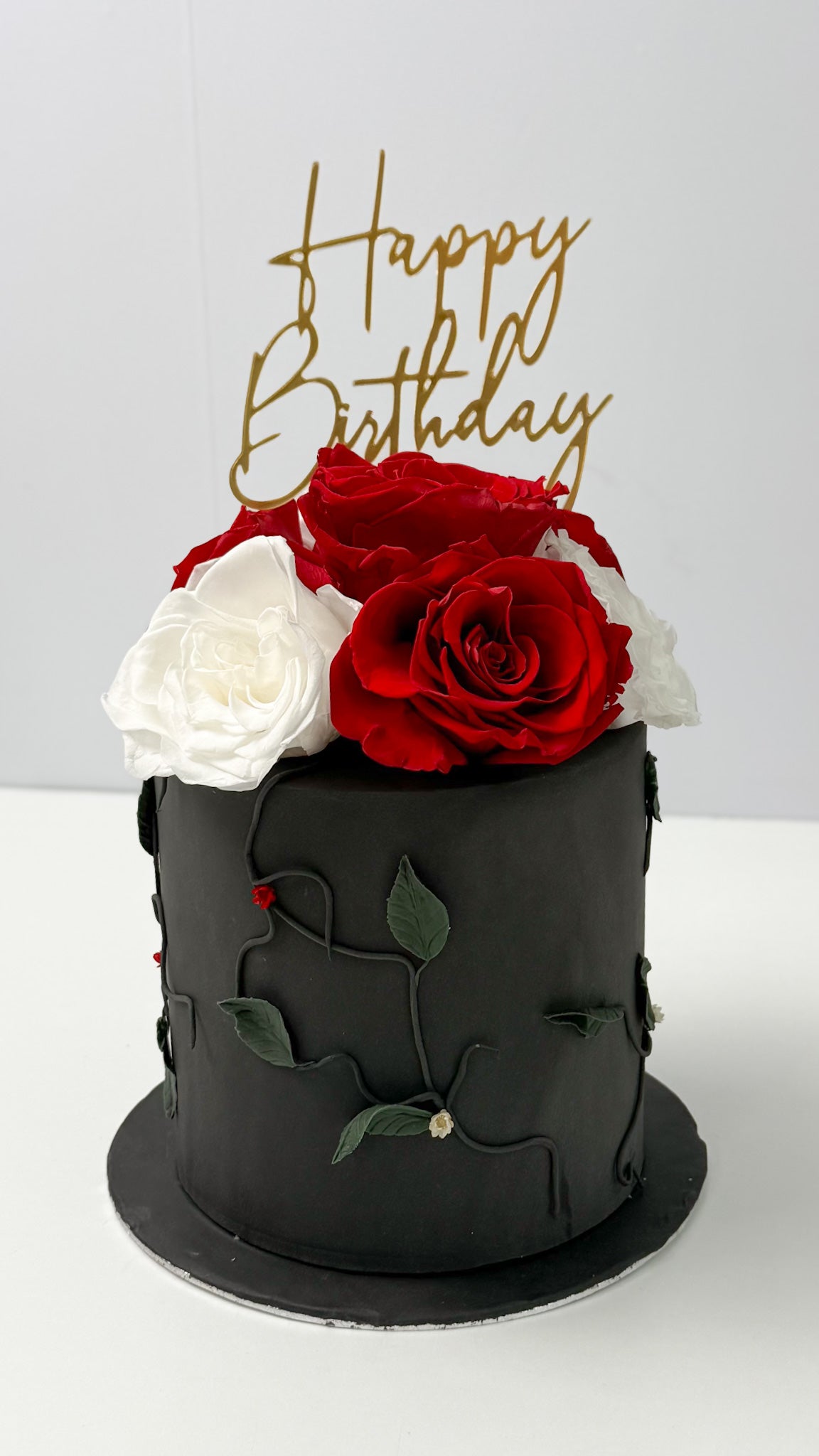 Silver “Happy Birthday” Acrylic Cake Topper – by The Cake Station