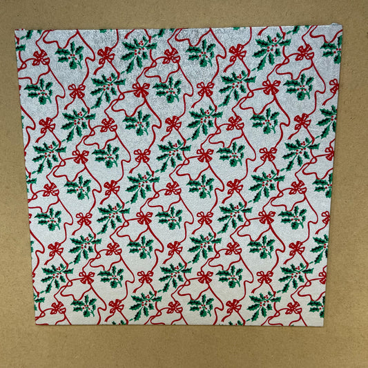 10'' (254mm) Christmas Double Thick Square Silver Green Cake Card