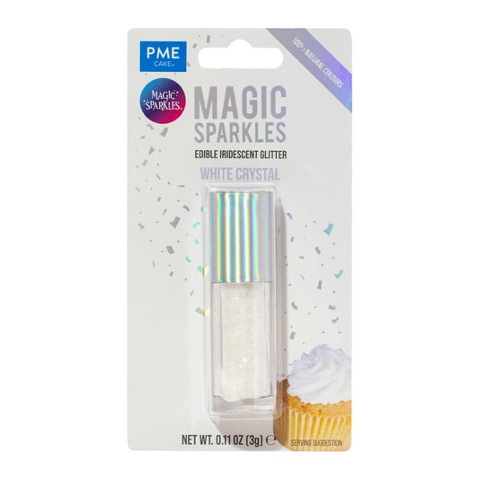 PME MAGIC SPARKLES, EDIBLE IRIDESCENT GLITTER – WHITE CRYSTAL (3G)