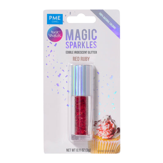 PME MAGIC SPARKLES, EDIBLE IRIDESCENT GLITTER – RED RUBY (3G)