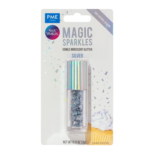 PME MAGIC SPARKLES, EDIBLE IRIDESCENT GLITTER – SILVER (3G)