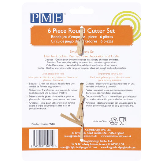 PME Classic Shapes Cutters - Round Set of 6