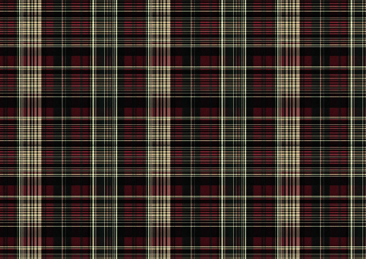 Red And Gold Check Tartan Downloadable Cake Topper