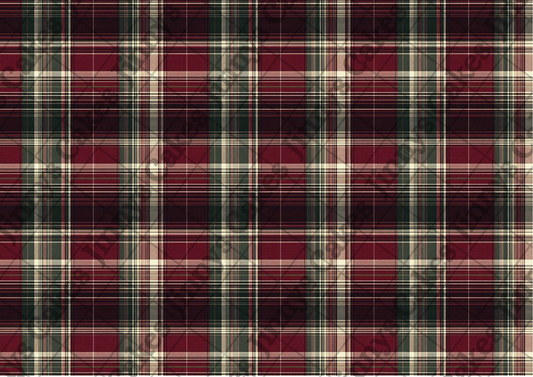 Red, Green And Gold Check Downloadable Cake Wrap  (watermark removed on download)