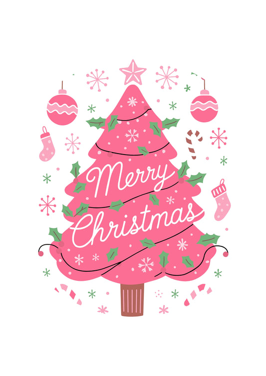 Merry Christmas Tree- Cake/ Cup Cake Topper