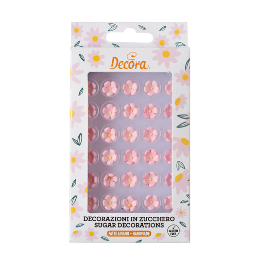 Decora Small Pink Sugar Flowers 30pk