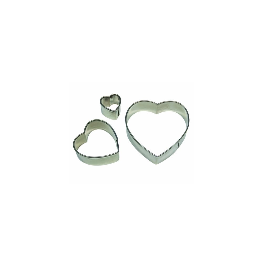 PME STAINLESS STEEL CUTTERS - HEART SET/3