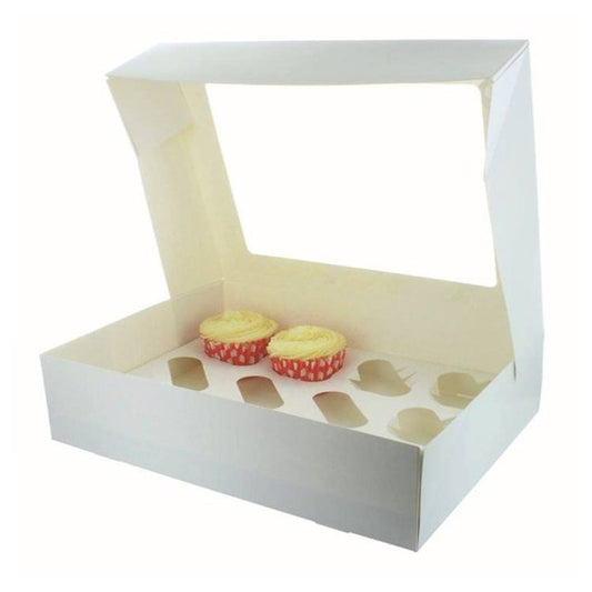 White 12 Cavity Cupcake / Muffin Box