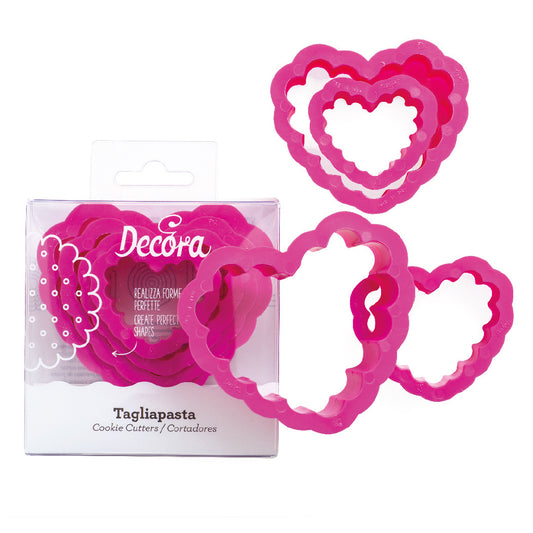 Decora Scalloped Heart Cookie Cutter 5pk