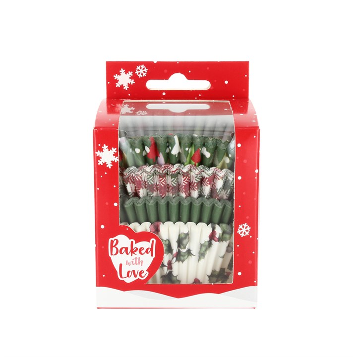 Baked With Love Vintage Holly Baking Cases - Pack Of 100
