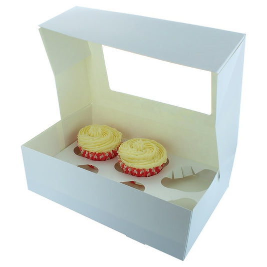 White 6 Cavity Cupcake / Muffin Box
