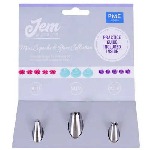 JEM NOZZLES SET – MINI CUPCAKES & STARS COLLECTION, PACK OF 3