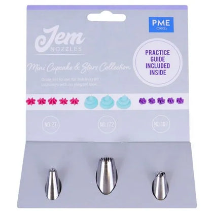 JEM NOZZLES SET – MINI CUPCAKES & STARS COLLECTION, PACK OF 3