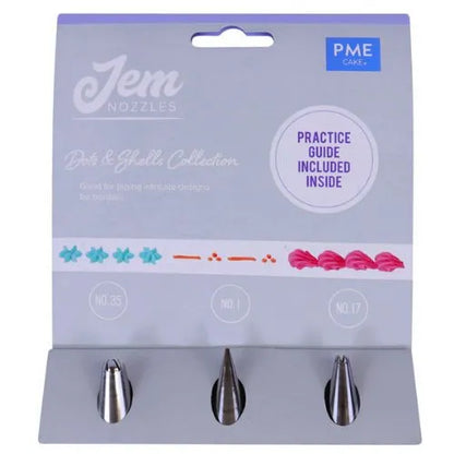 JEM NOZZLES SET – DOTS & SHELLS COLLECTION, PACK OF 3