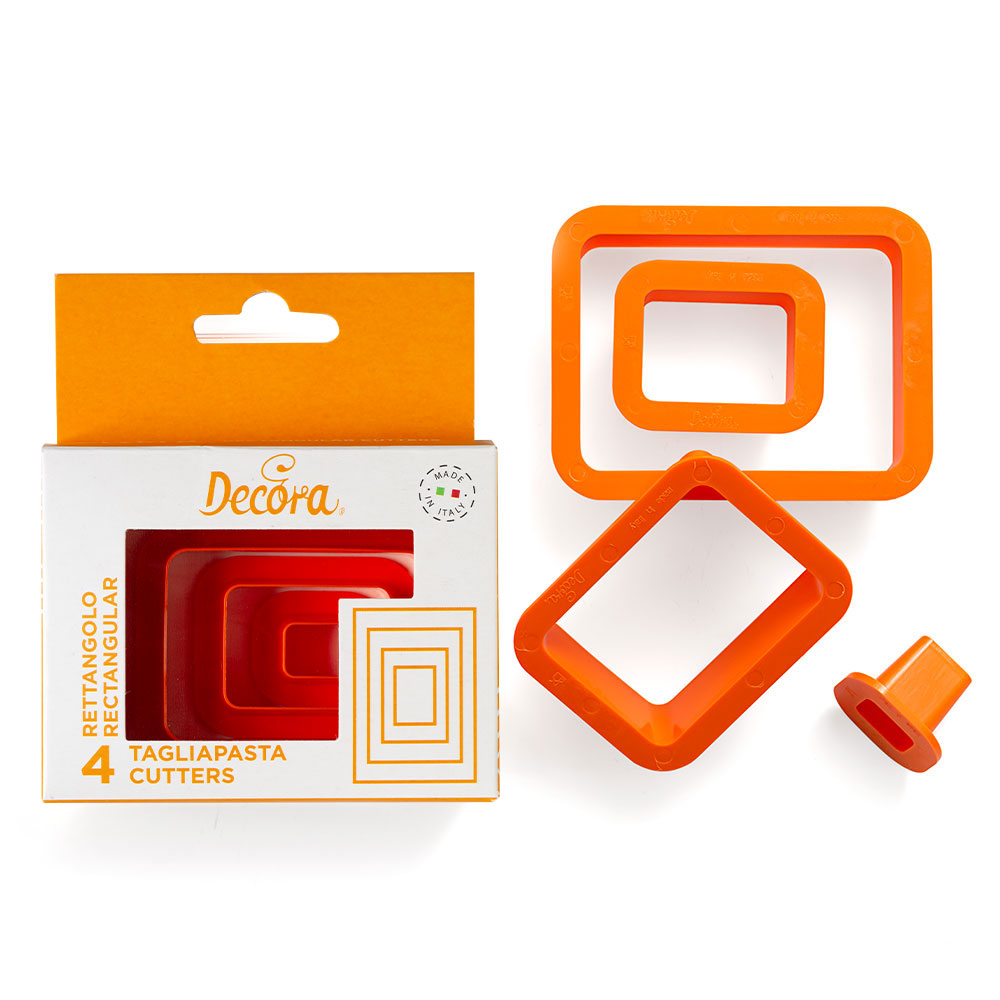 Decora Rectangle Cookie Cutter Set 4pk
