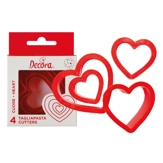 Decora heart Cookie Cutter Set 4pk