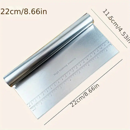 Stainless steel cake scraper, pastry dough scraper