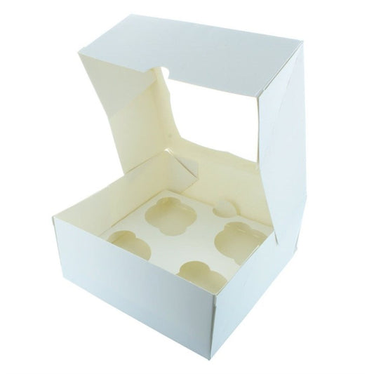 White 4 Cavity Cupcake / Muffin Box