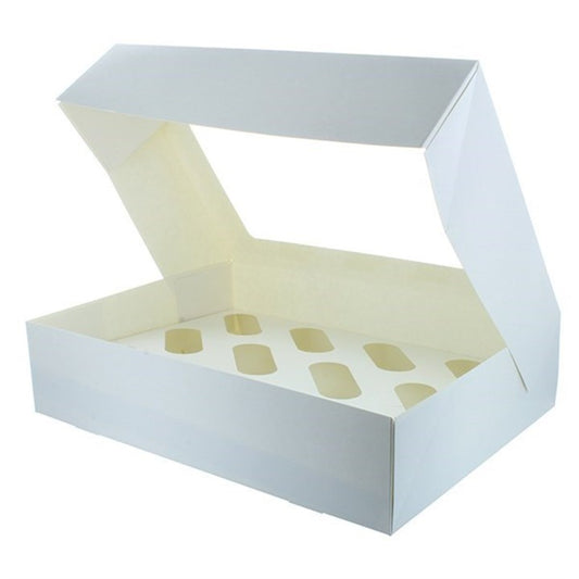 White 12 Cavity Cupcake / Muffin Box