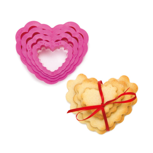 Decora Scalloped Heart Cookie Cutter 5pk