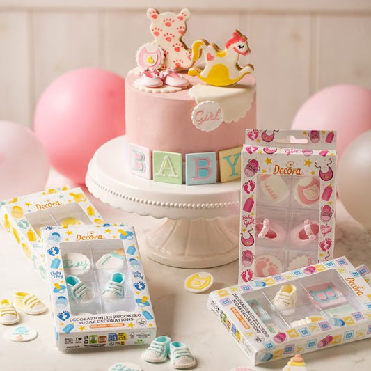 Decora Baby Party Sugar Decorations 6pk
