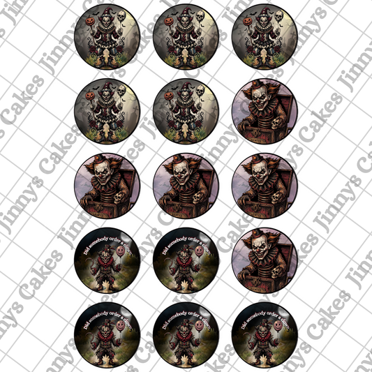 Clowns Digital Cupcake Toppers (watermark removed on download)